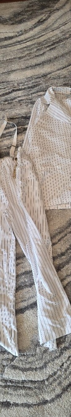Pimp COSTUME White Pinstripe Pantsuit with Subtle Gray Lines